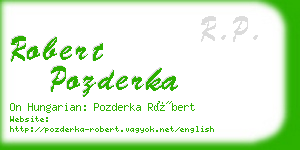 robert pozderka business card